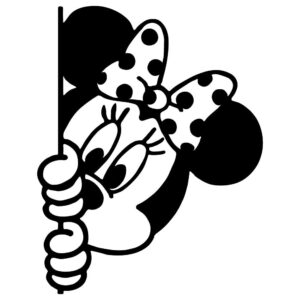 Peeking Minnie Car Sticker