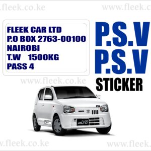 P.S.V & Address Vehicle Sticker Sign